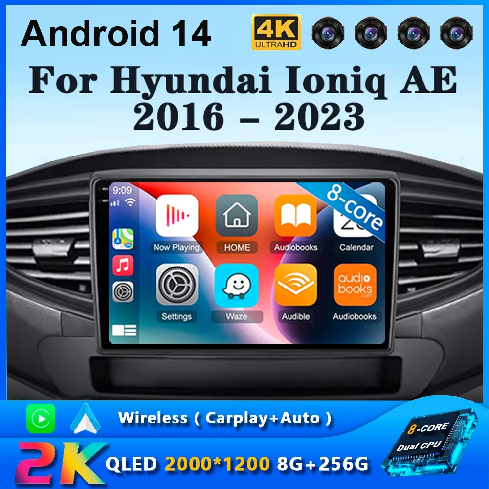

Android 14 Carplay Auto For Hyundai Ioniq AE 2016 2017 2018 2019 2020 2021-2023 Car Radio Multimedia Video Player Stereo GPS DSP