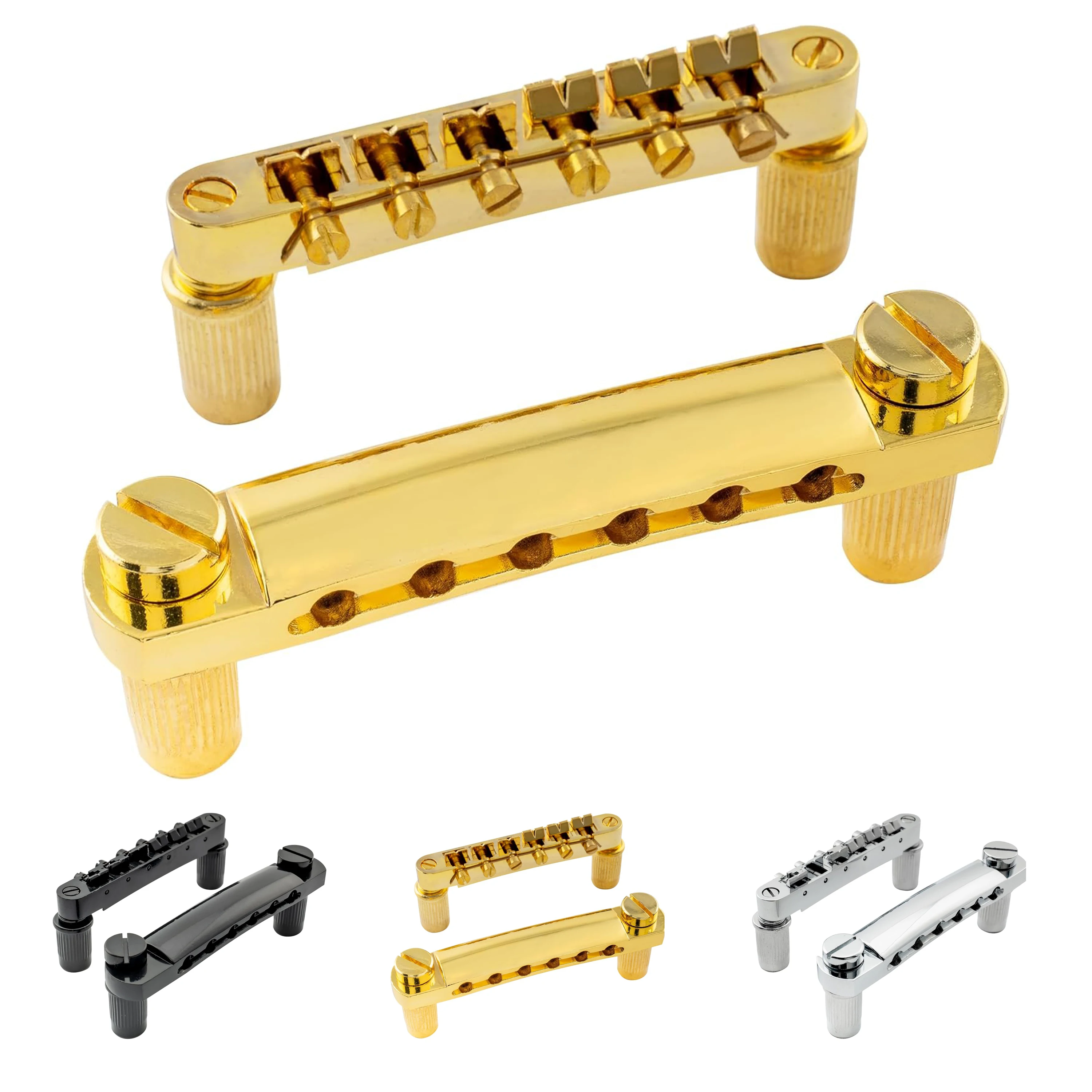 

Guitar Tune-O-Matic Bridge and Stop Bar Tailpiece with Anchors and Studs Set for LP SG Style 6 String Electric Guitar,Chrome