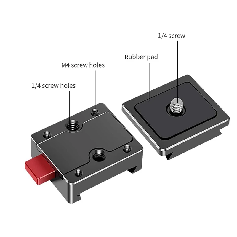 Mini kit de montaje V-Lock Placa de liberación rápida V-Lock macho V-Dock hembra, placa V-Lock