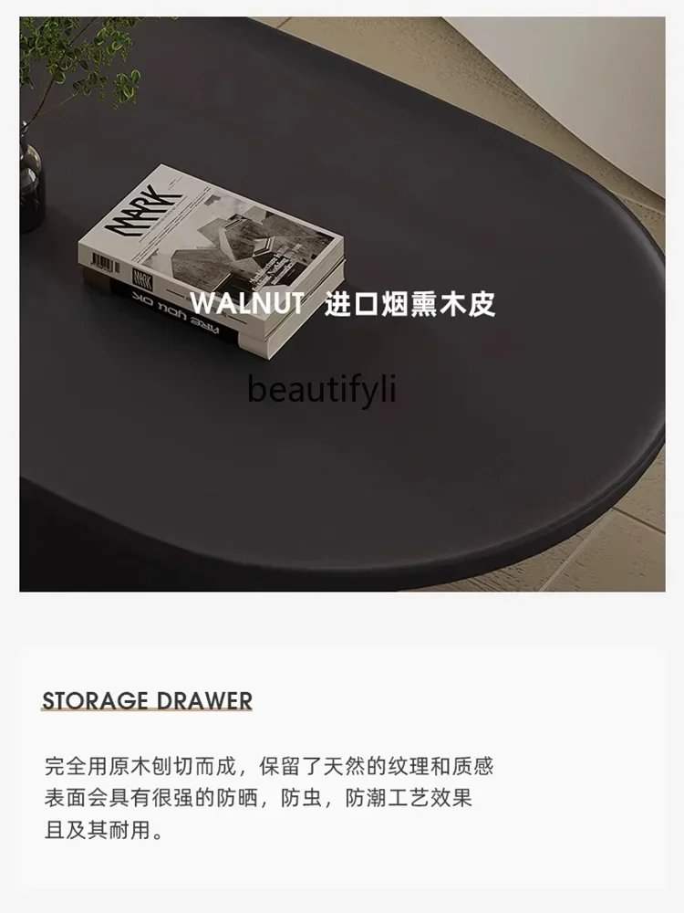 A55 طاولة القهوة لغرفة المعيشة الرجعية الحديثة بسيطة الصلبة الخشب طاولة مستديرة ضوء الفاخرة الإبداعية بسيطة