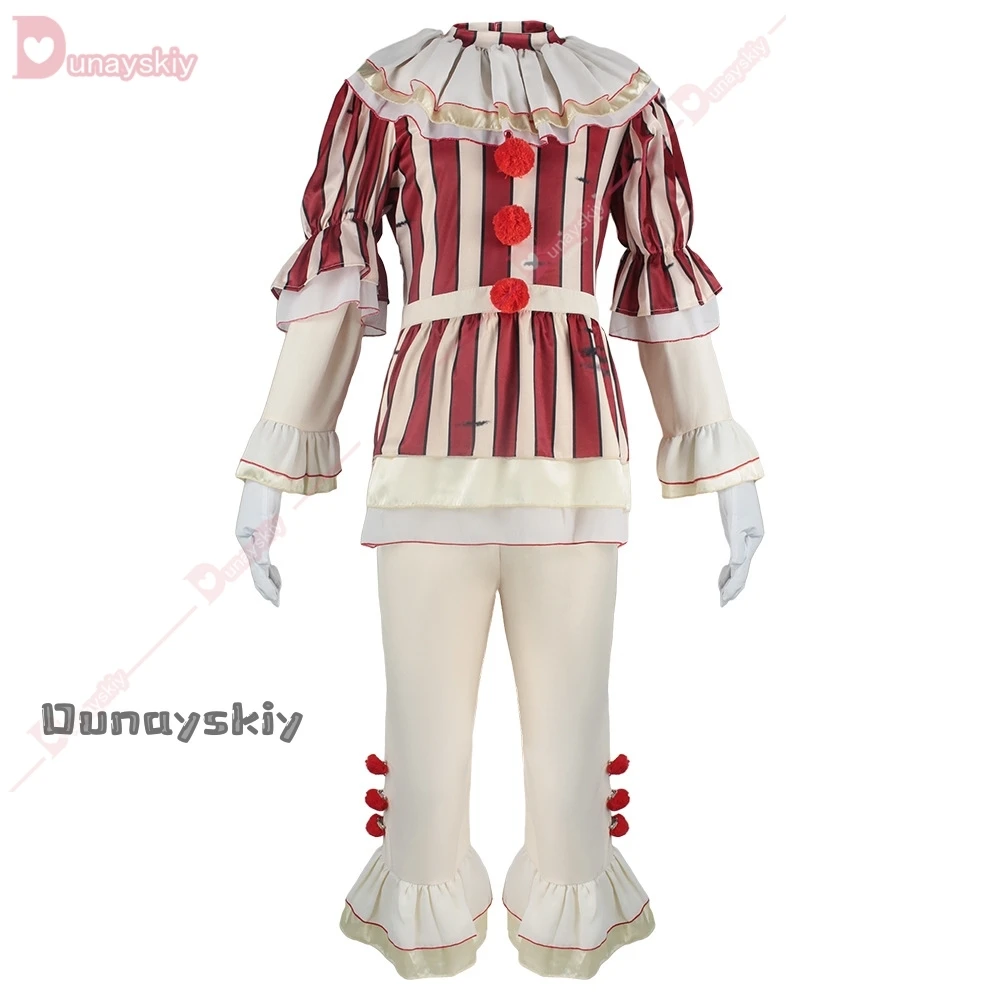 ภาพยนตร์ Joker คอสเพลย์เครื่องแต่งกาย Stephen King Chapter สยองขวัญ Clown เสื้อกางเกงชุดของขวัญวันเกิด * ฮาโลวีน Christmas Party Dress Up