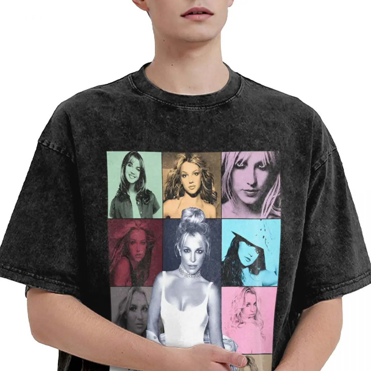 Britney Spears Eras Tour T Shirt Hip Hop Washed Cotton Harajuku T-Shirts Novelty Men Women Tops Streetwear Printed Tee Shirt