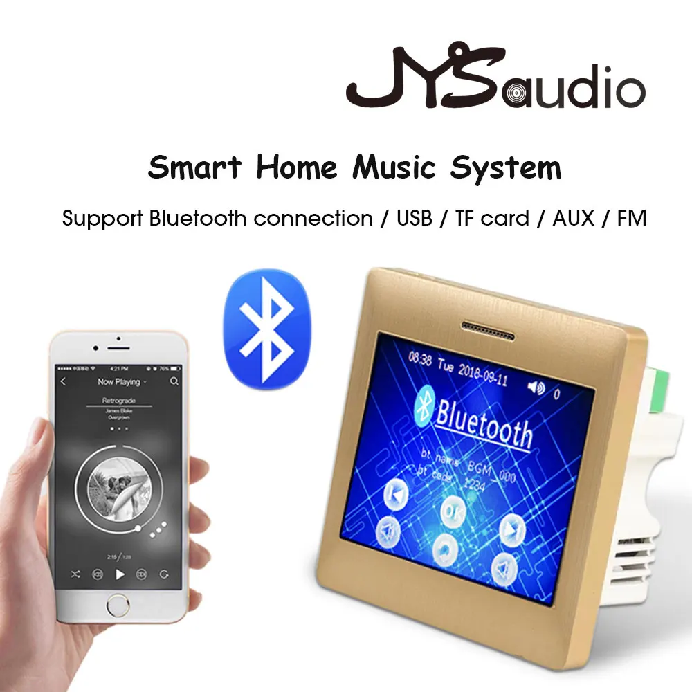 Mini Touch Screen In Wall Amplifier Bluetooth-compatible FM Audio PA Ceiling Speaker Background  Music Home Theater Sound System
