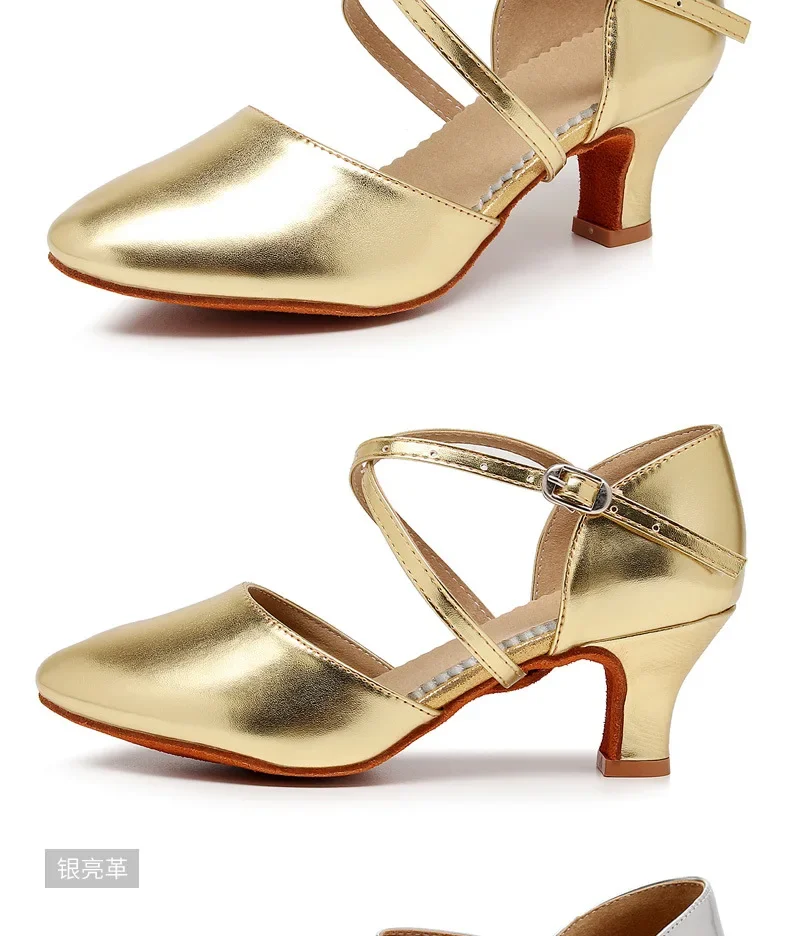 Damen-Lateintanzschuhe für Erwachsene, weiche Sohle, mittelhohe Absätze, Performance- und Übungsschuhe für den Innen- und Außenbereich, Ganzjahres-Tanzschuhe – Detail 10