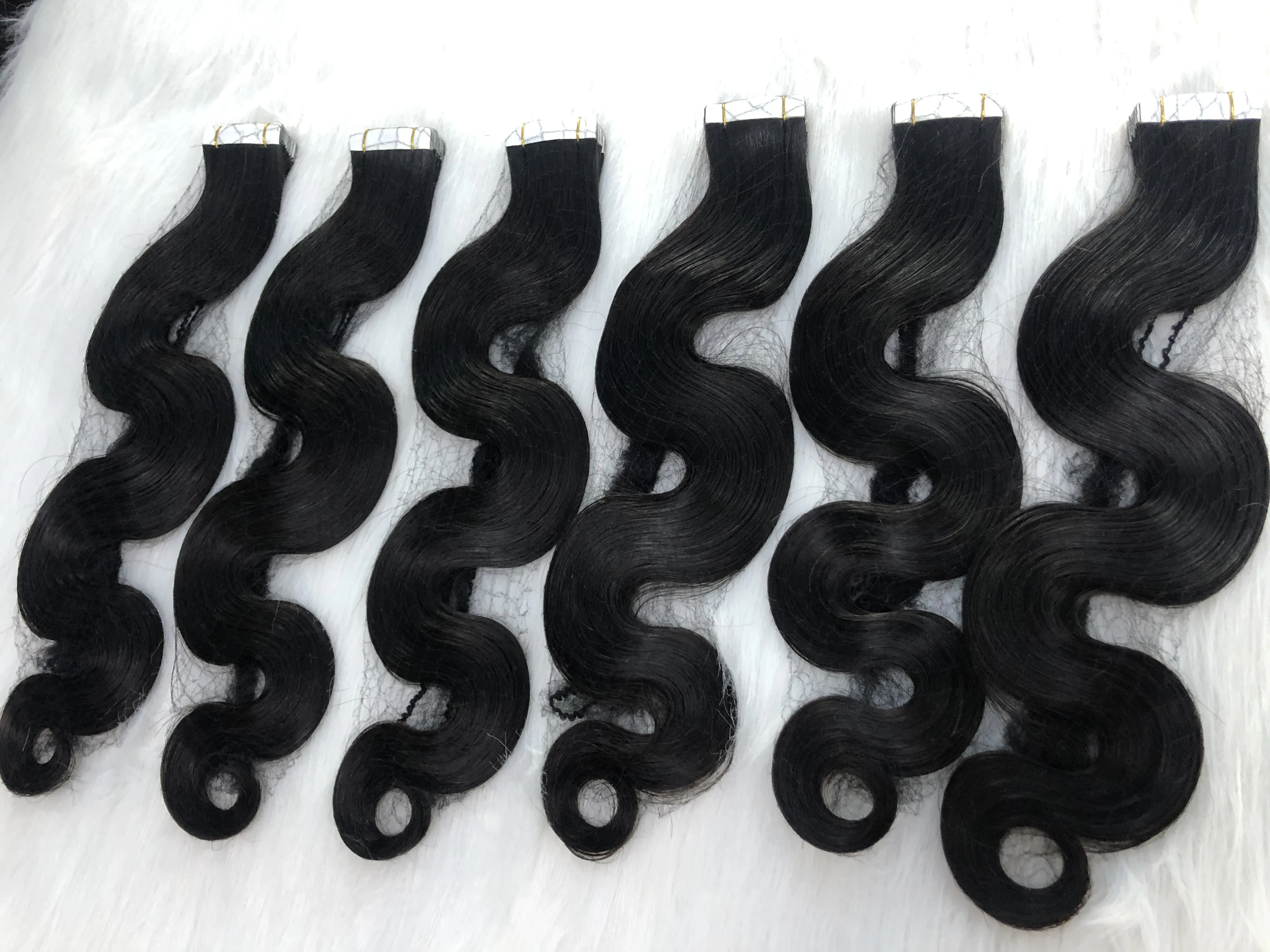 

Накладные волосы Body Wave на ленточной основе, натуральные человеческие волосы, 2,5 г/шт, 20 шт/упаковка, двусторонняя клейкая лента, бесшовные натуральные пряди.