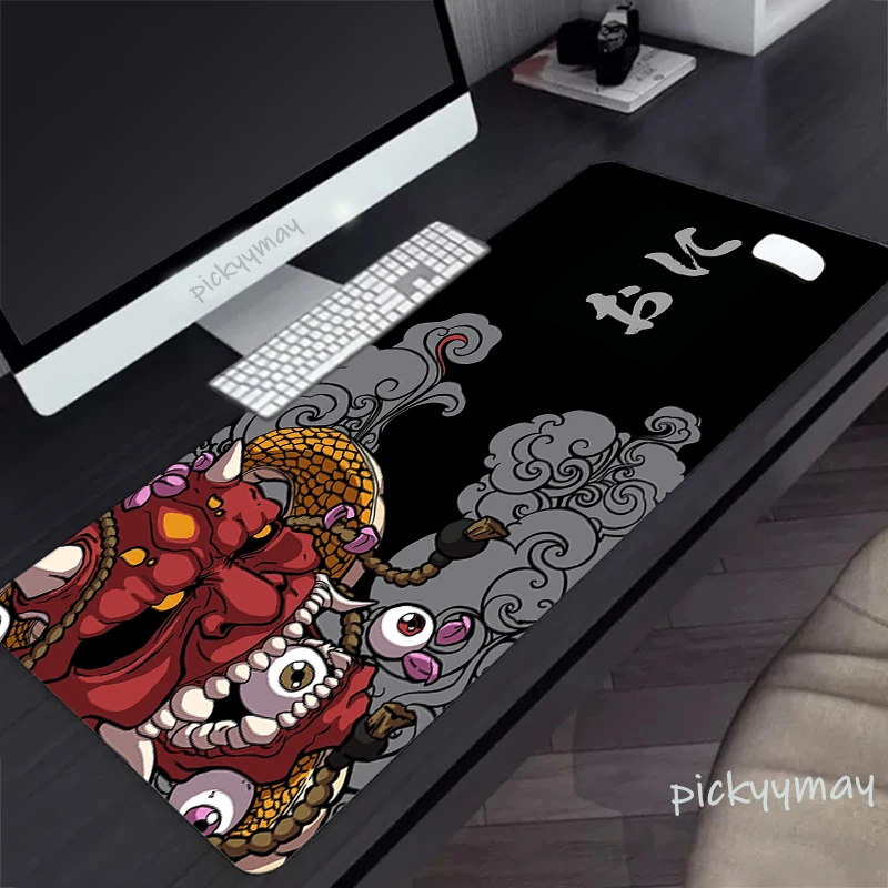 

Japan Oni Art Mousepads Large Gaming Mousepad 80x30cm XXL Lock Edge Keyboard Mats Mouse Mat Beast Desk Pad For Gift Mouse Pads