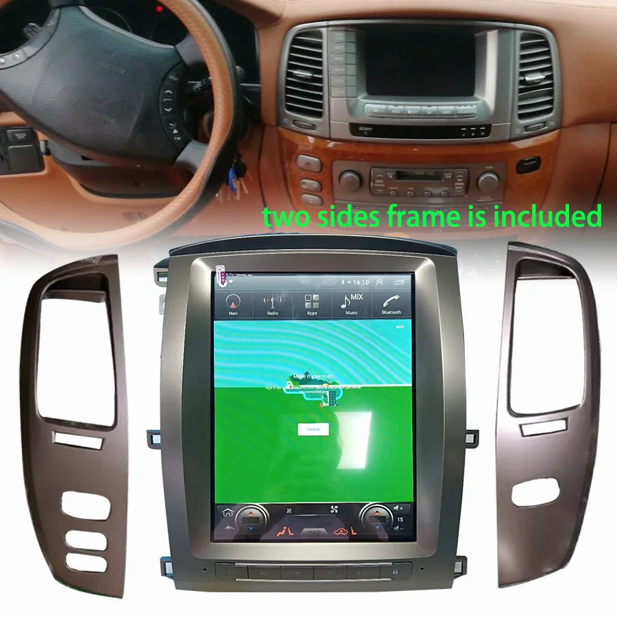 12.1inch Tesla Car Radio Android 14 Screen GPS Multimedia Video Player For LEXUS LX 2005 LX470 2006 2004 64GB CARPLAY 4G LTE