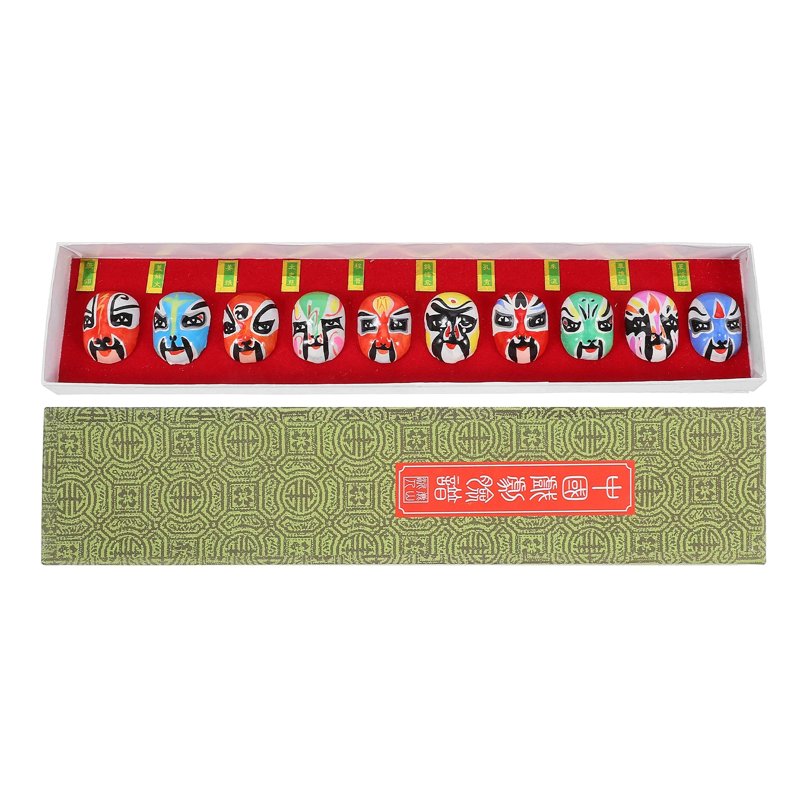 

10pcs Peking Opera Clay Masks Miniature Decorative Handicrafts Rich Variety Lifelike Traditional Portable Crafts