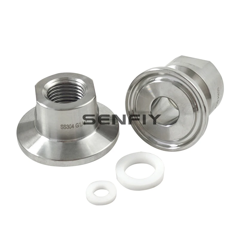 G1/4 "1/2" BSPP أنثى إلى TC 34 مللي متر ثلاثي المشبك موصل SS304 وصلة أنابيب الفولاذ المقاوم للصدأ موصل محول مع حشية PTFE البحر