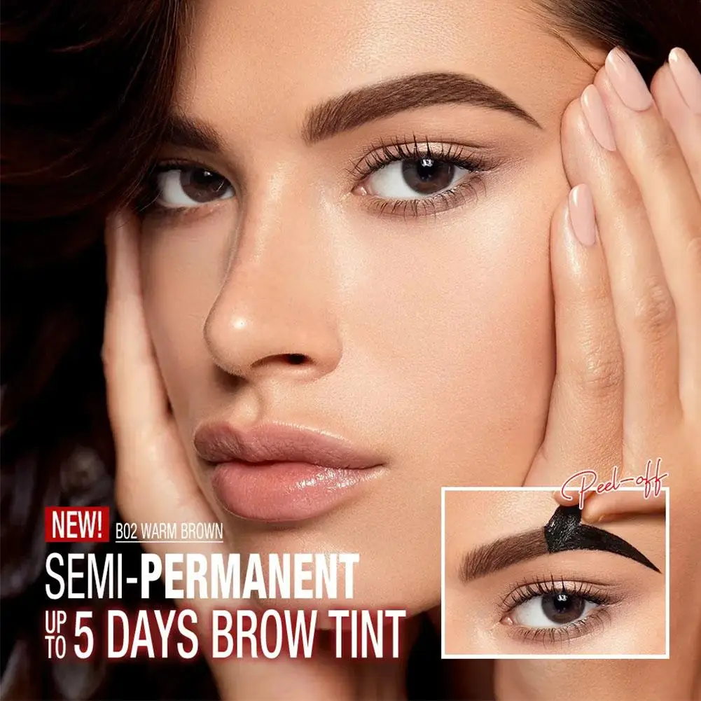 High-end Black Brown Peel-off Tearing Eyebrow Gel Makeup Semi Permanent Waterproof Natural Long Lasting Sweatproof Peel Off Dye