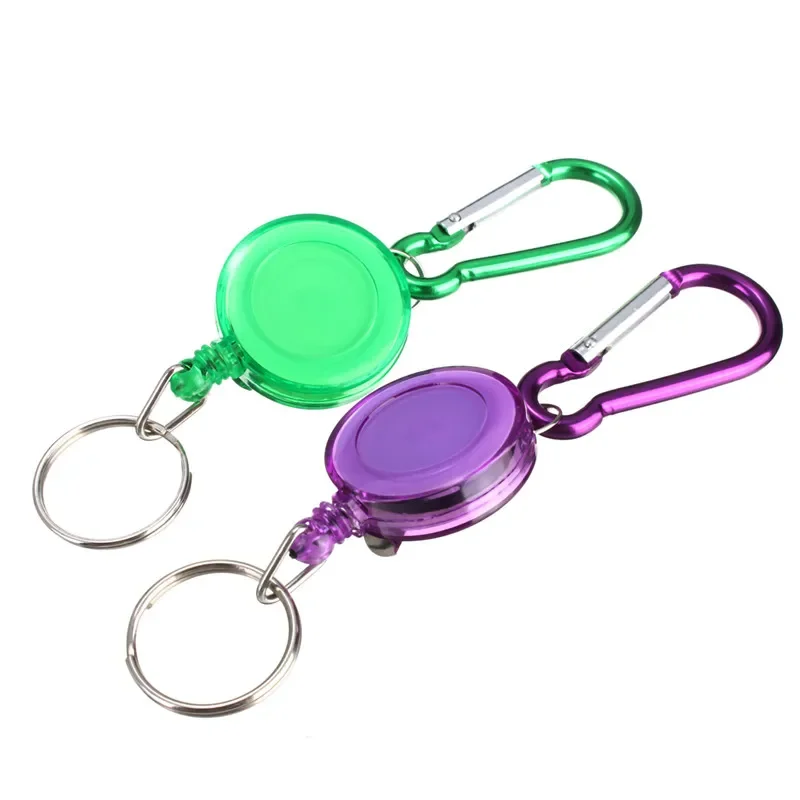 Accesorios de equipo de pesca, carrete de insignia retráctil para tarjeta de trabajo de paso, fácil de tirar, gancho de mochila, soporte de insignia, Clip de carrete, llavero