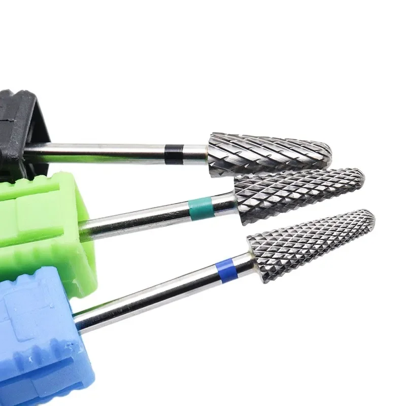 Punta da trapano per unghie in metallo duro conico da 5 mm 3/32 "Fresa per manicure Punte per unghie con fresa rotativa Accessori per trapano elettrico Strumento
