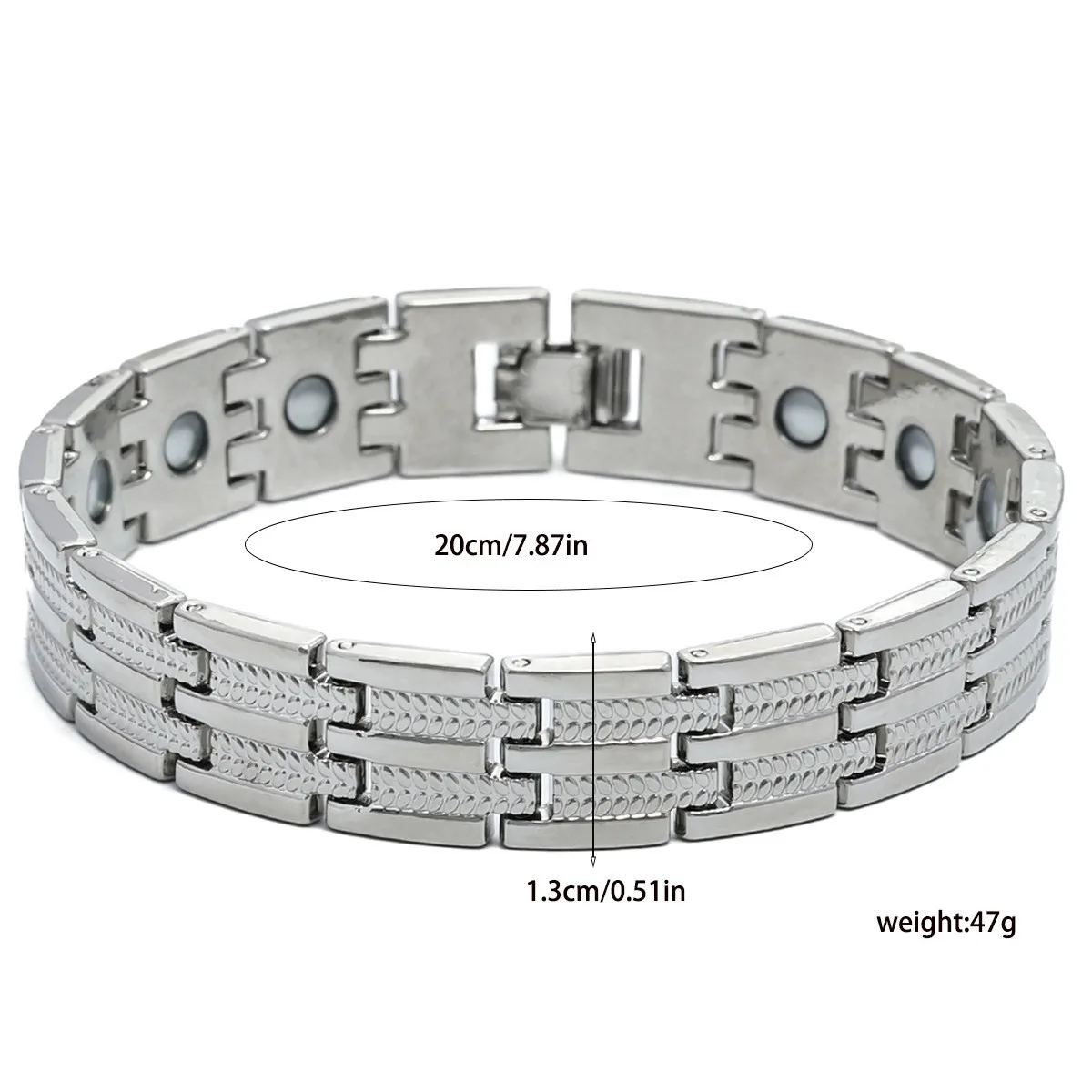 Vinterly Magnetic Pure Copper Bracelet Men Wheat Leaf 13mm Wrist Band Magnet Arthritis Pain Relief Male Energy Jewelry Male