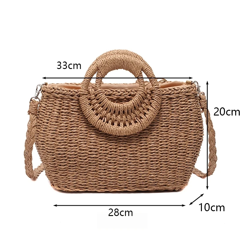 Borsa e borsette in Rattan femminile borse a tracolla in paglia bolsa per donna borsa a tracolla in tessuto Casual estivo borsa da spiaggia per