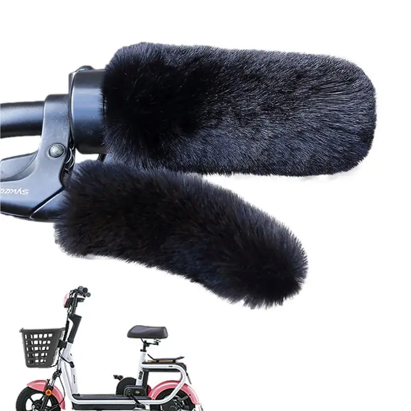 Brake Lever Covers Warm Soft Plush Bike Handle Grip Covers Non-slip Protective Bike Brake Sleeves Keep Hands Warm in Cold