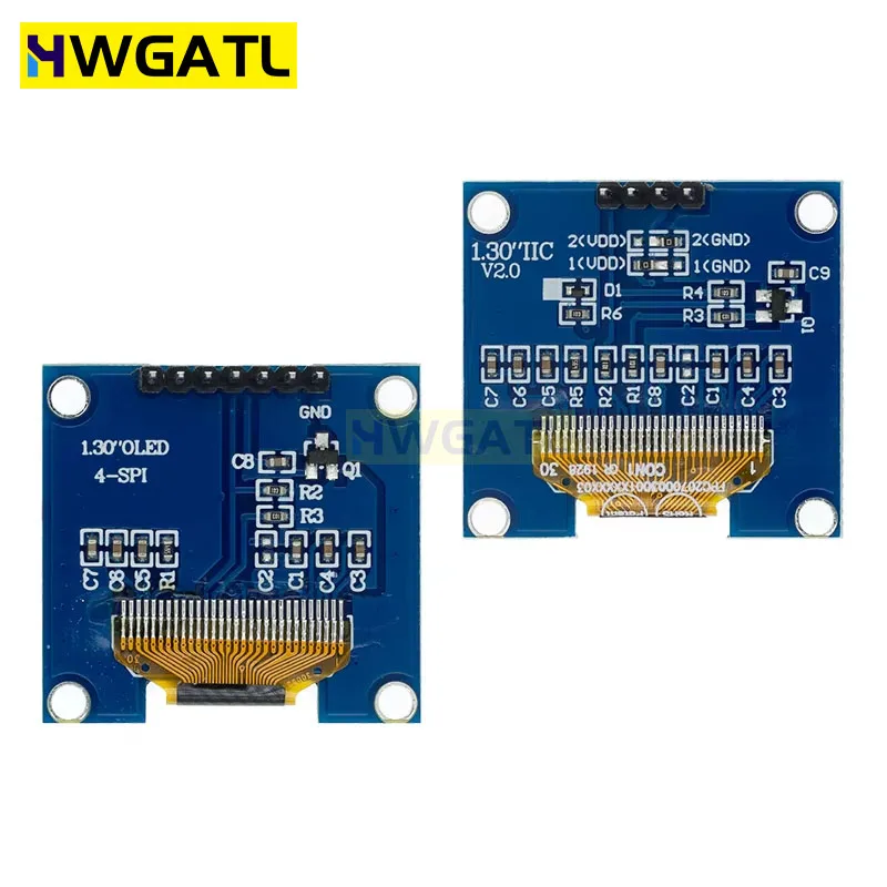 RoHS 1.3 inch OLED Module White/Blue  SPI/IIC I2C Communicate Color 128X64 1.3 inch OLED LCD LED Display Module 1.3" OLED Module