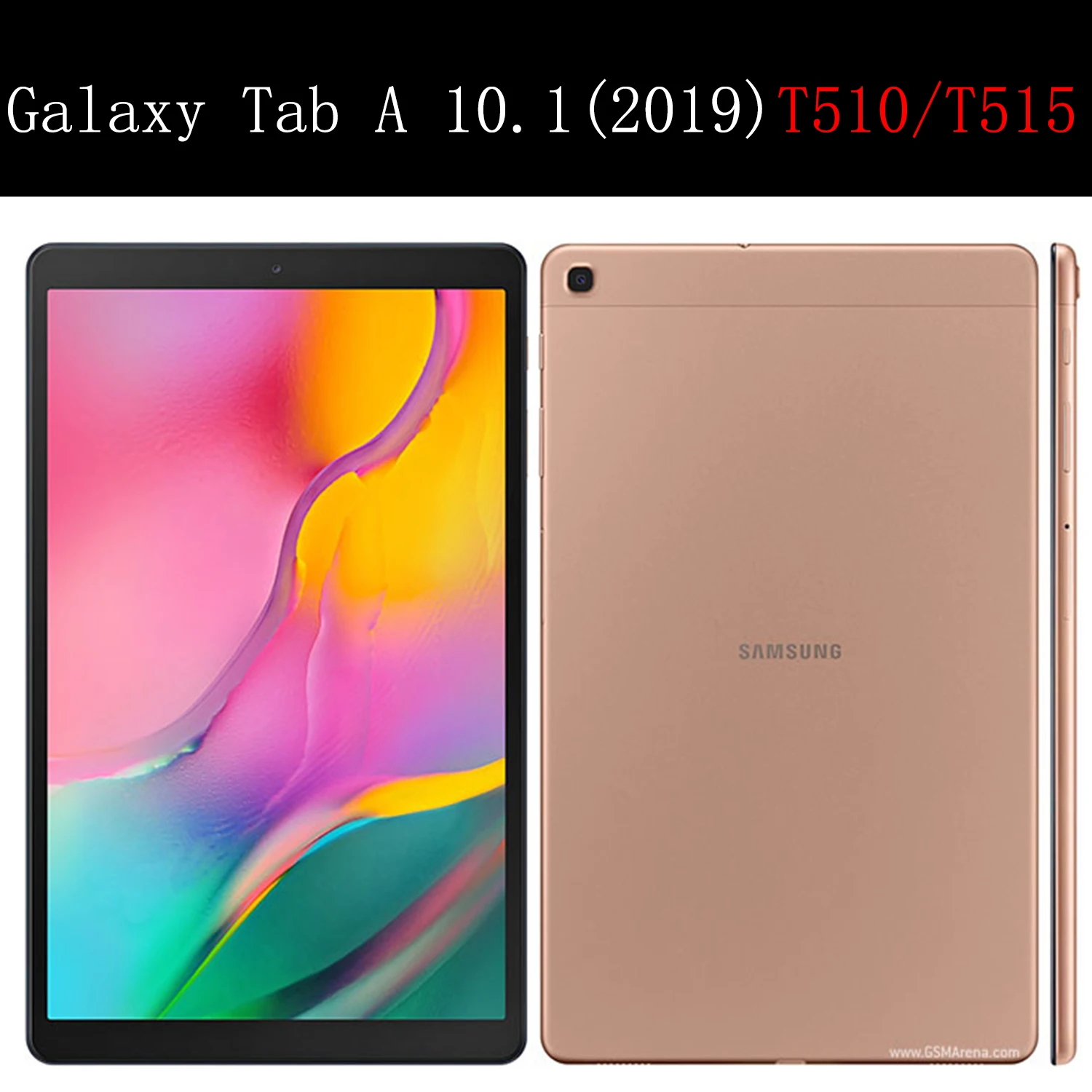 Casing untuk Samsung Galaxy Tab A 10.1 "2019 Penutup Flip Casing Tablet Kulit Pintar Tidur Bangun Kerang Capa Berdiri Capa SM-T510 T515