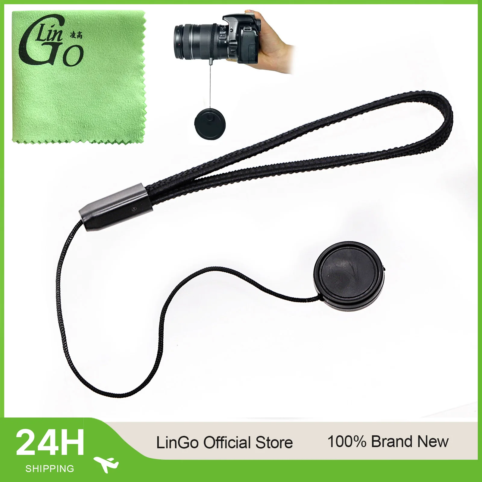 Lin Go Universal Camera Lens Cap Anti-lost Nylon Lanyard Strap Holder Rope, Camera Accessories for Canon Nikon Sony