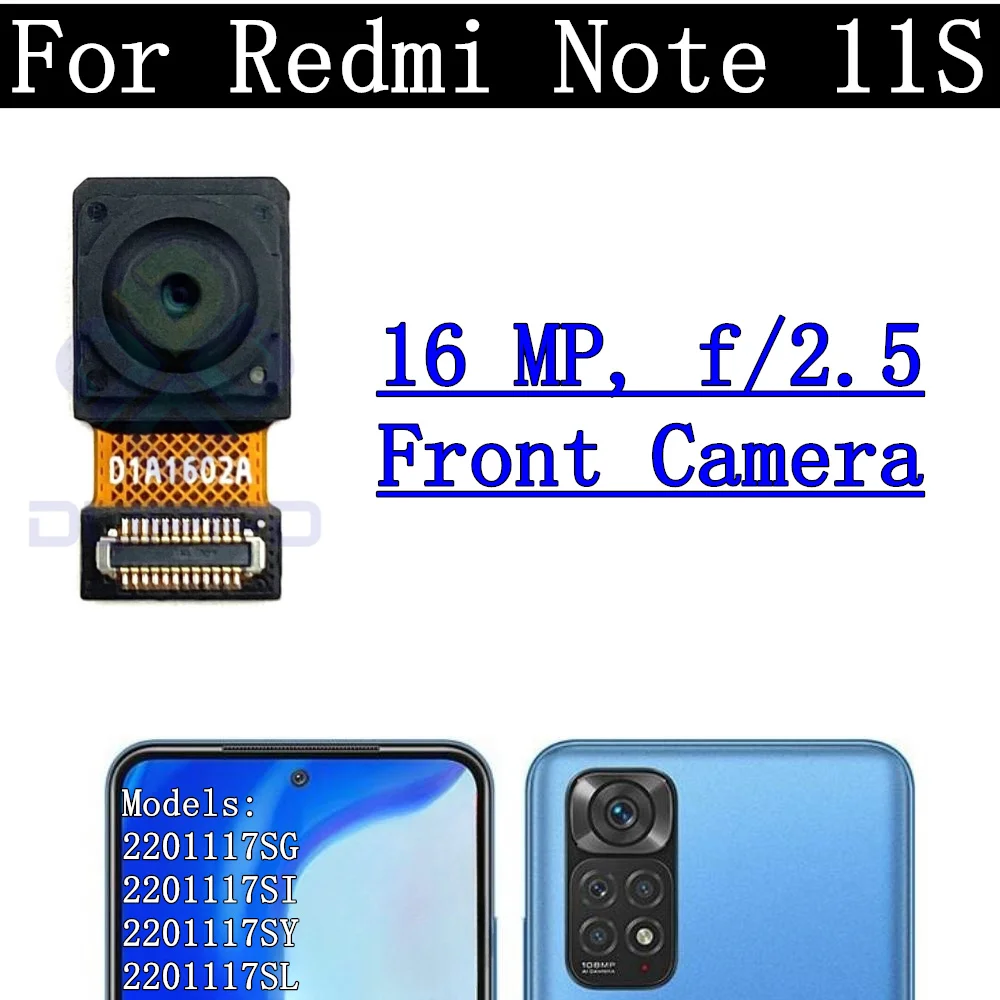 Note11S Rear Camera Flex Cable For Xiaomi Redmi Note 11S Front Selfie Small Facing Main Back Camera Glass Lens