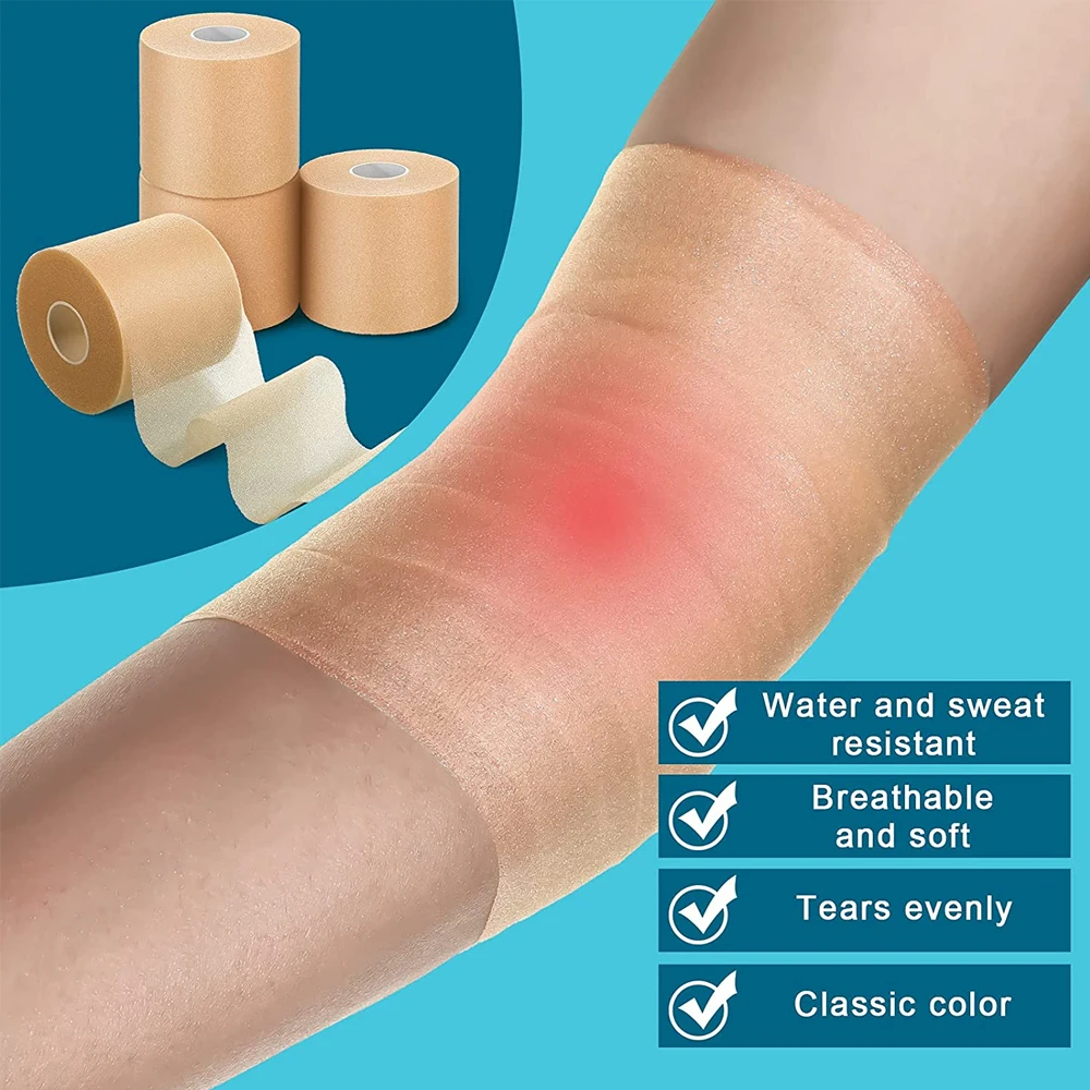 3Rolls Foam Sport Underwrap Athletic Foam Self Adhesive Bandage Tape Sports Pre Wrap Athletic Tape for Ankles Wrists Hand Knees
