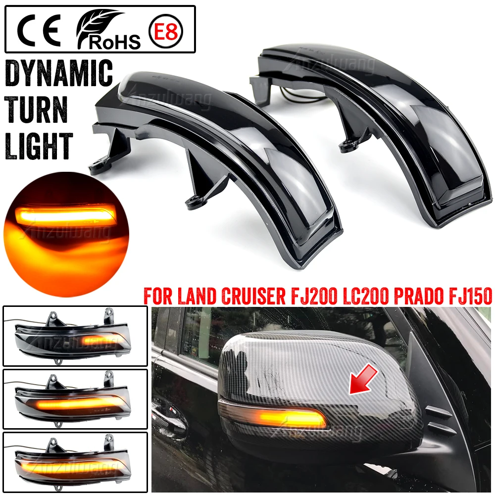 Dynamic Turn Signal Light LED Side Mirror Sequential Lamp Blinker For Toyota Land Cruiser LC200 FJ200 Prado FJ150 2010-2020