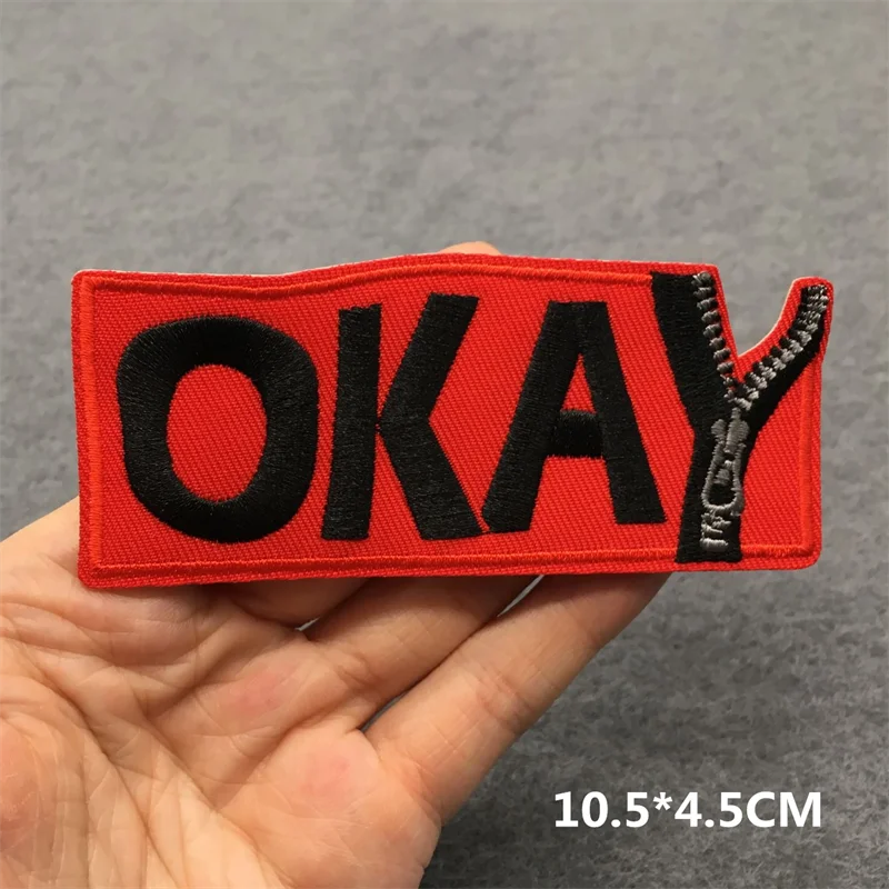 See You In Hell Punk Embroidery Patches for Clothing Iron on Patches Stripes Diy Appliques The Lover Patches on Clothes Stickers