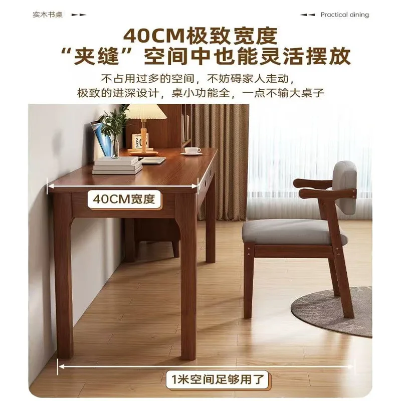 All solid wood desk household drawer writing table small apartment desk bedroom student computer desk adult workbench