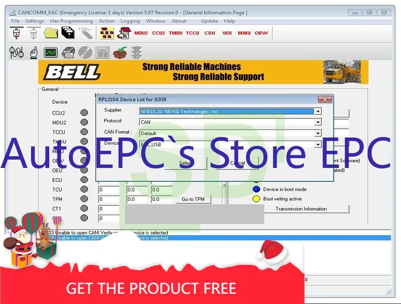 AutoEPC Bell CANCOMM 5.07+keygen