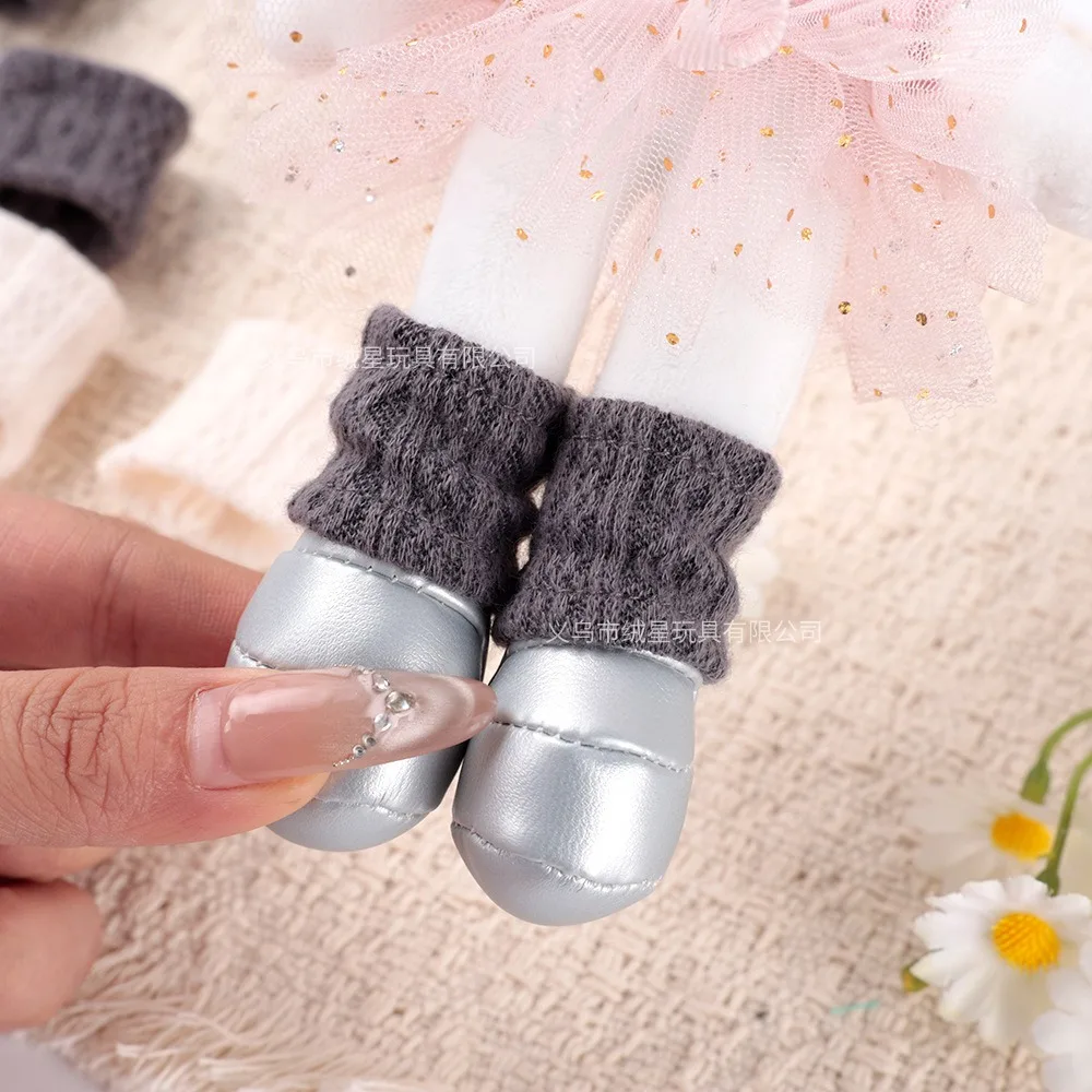 Calentadores de piernas de punto para muñecas pequeñas, de color liso, con diseño de punto trenzado, accesorios para disfrazar muñecas de peluche pequeñas.