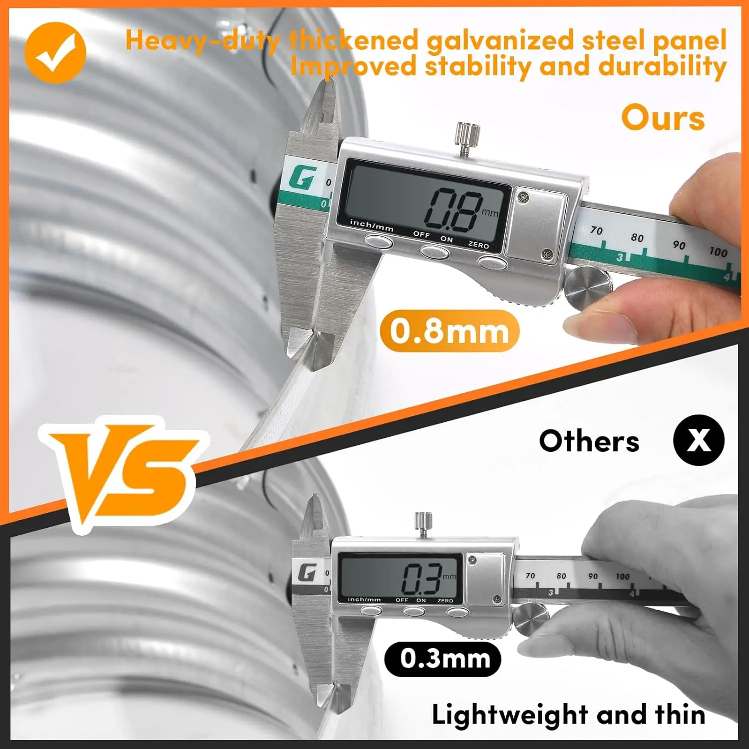 طقم سرير حديقة مرتفع مجلفن - سرير حديقة مرتفع متين وجمالي للبستنة الخارجية، مثالي للخضروات والفواكه، #4
