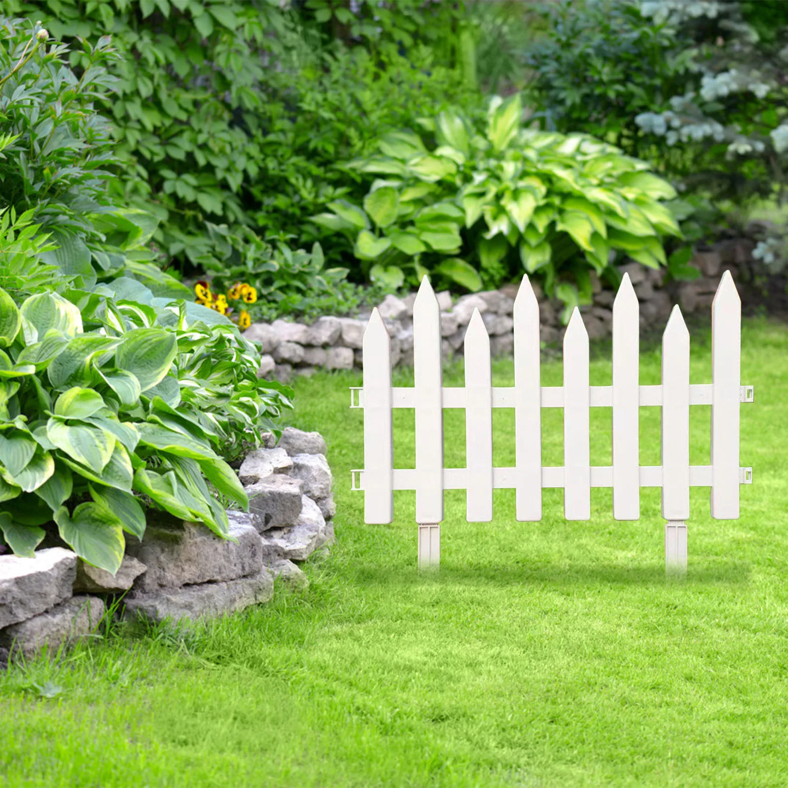 

50*30cm Garden Fence White Plastic Border Decoration Plant Flower Protect Garden Fence For Yard Lawn Driveway Christmas Tree