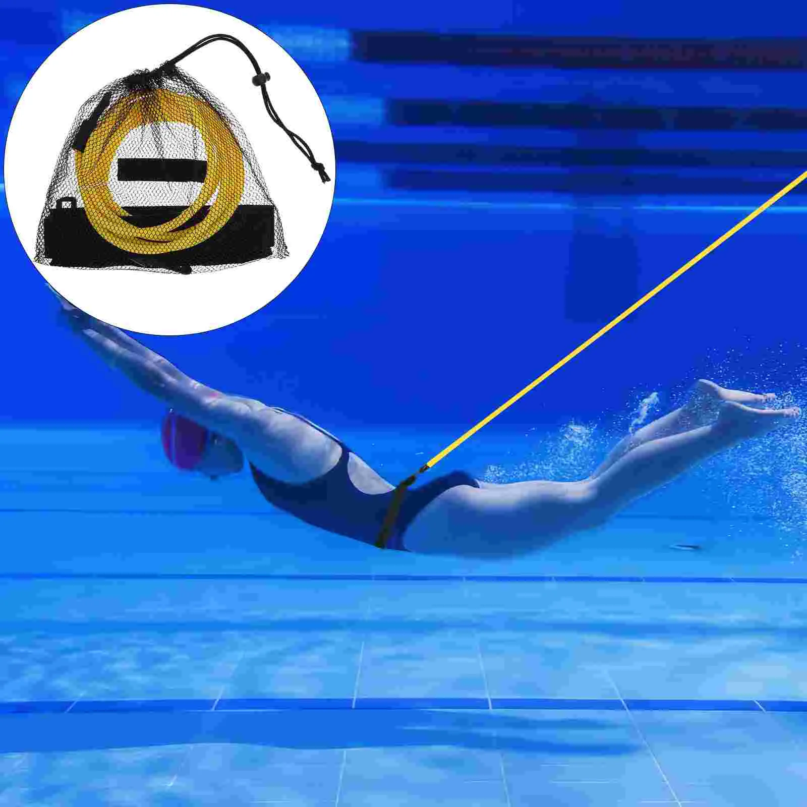 

Swimming Trainer Supplies Lessons Equipment Tether Exercise Elastic Rope Gear Training Kit Child