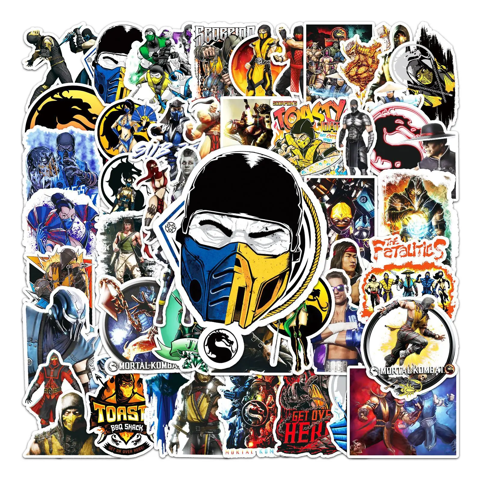 50pcs Cartoon Mortal Kombat Graffiti Stickers Suitcase Laptop Waterproof Sticker Wholesale