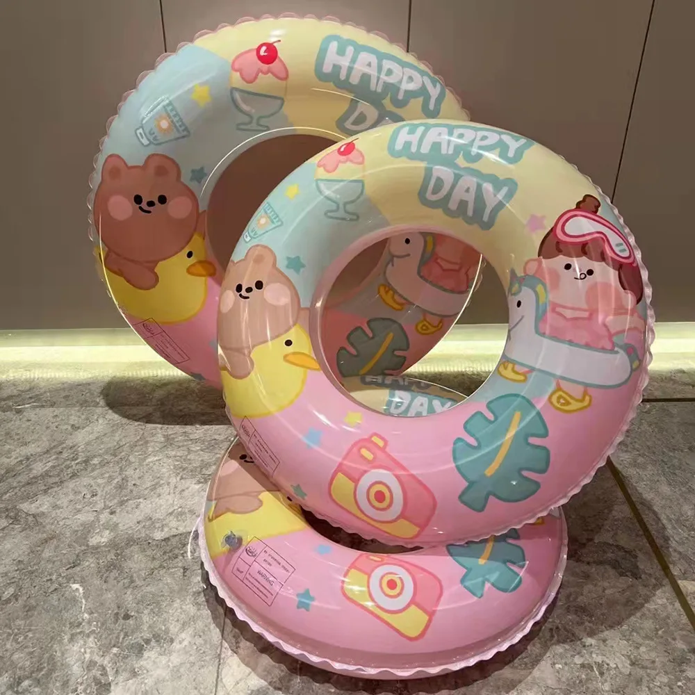 

Cute Cartoon Inflatable Pool Float Baby Girl Swimming Ring Summer Beach Party Pool Toys Swimming Circle 5 Sizes