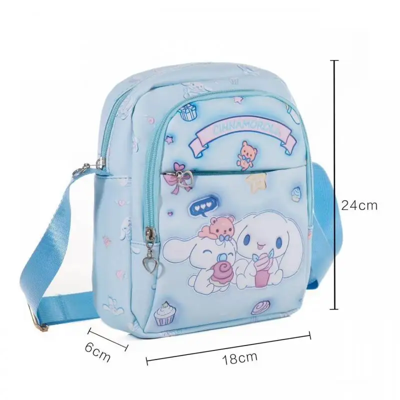 Hello Kitty Cinnamoroll Kawaii Anime Sanrio My Melody Kuromi Cute Cartoon Vertical Square Waterproof Crossbody Bag Shoulder Bag