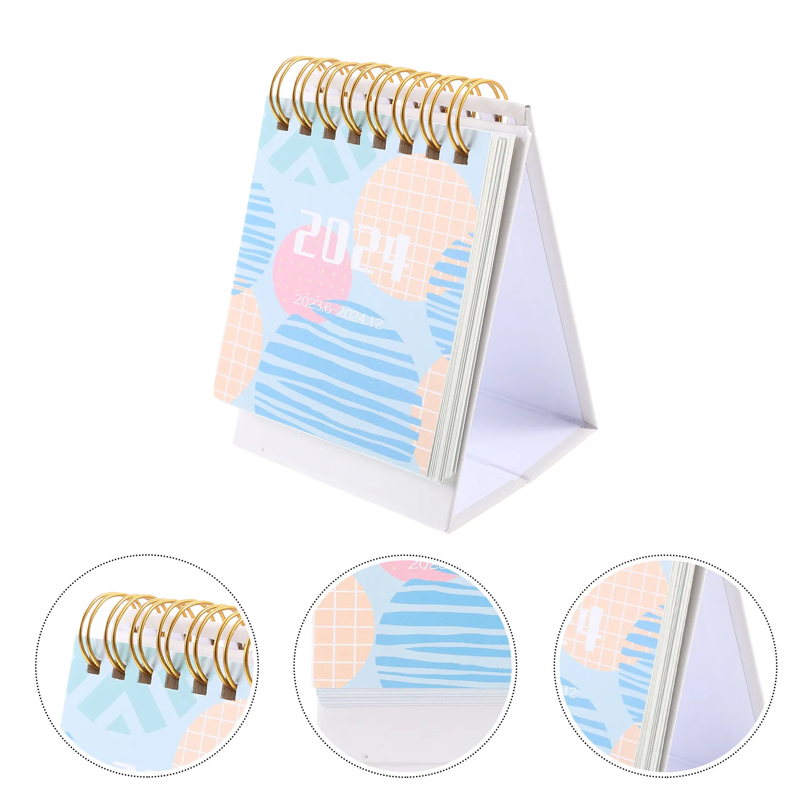 

Small Desk Calendar English 2024 Full Year Standing Desktop Calendar Thick Stable Material Office Home Holiday Reminder