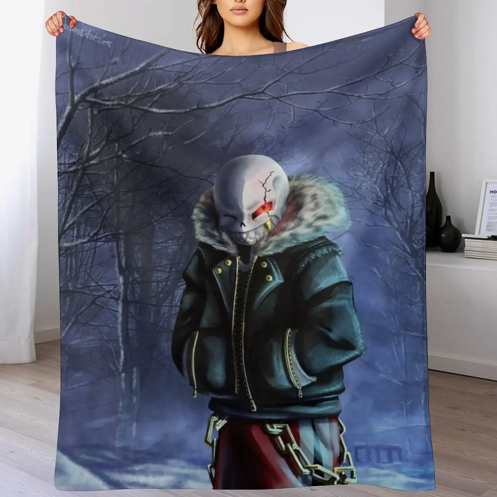 

Underfell Sans Throw Blanket Vintage Luxury St Hair Custom Blankets