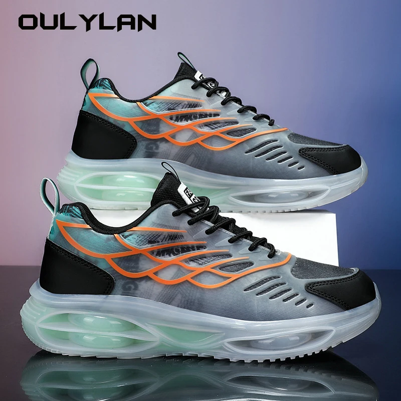 OULYLAN New Fashion męskie buty Mesh Glow para sportowe trampki damskie rekreacyjne elastyczne buty do biegania dla mężczyzn damskie buty młodzieżowe