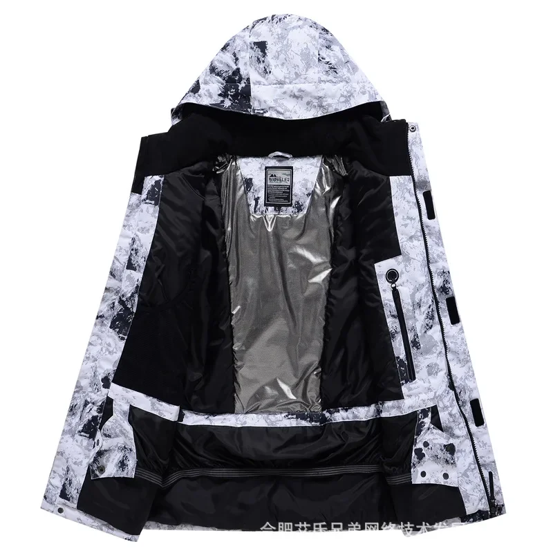 Outdoor Sports 2025 New Ski Jackets Women Men Hooded Windproof Waterproof Skiing Tops Winter Warm Snowboarding Clothing Coats