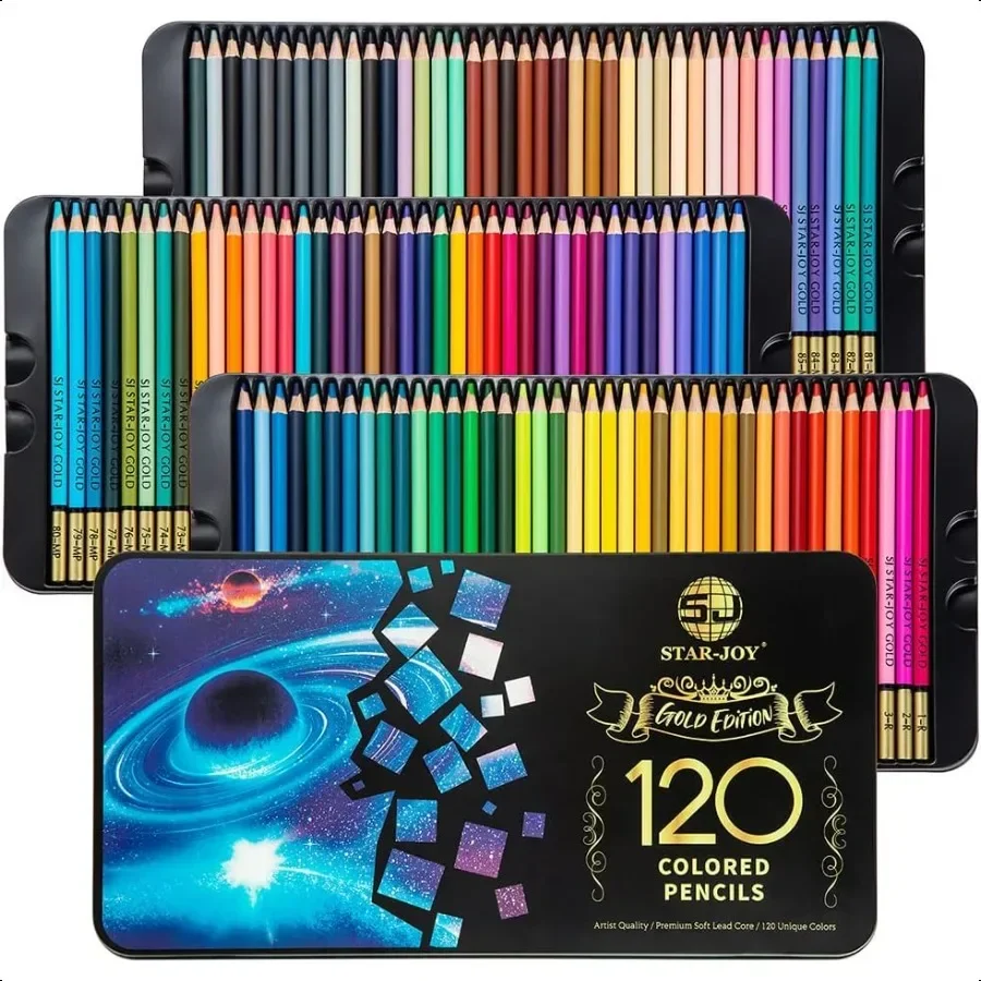 

Gold Edition 120 Colored Pencils for Adult Coloring Premier Color Pencils for Layering Shading Blending Holiday Gifts for Artis