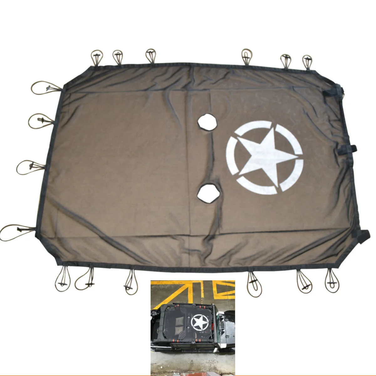 

Солнцезащитная сетка Star style для Jeep Wrangler JK (4 двери), 2007-2017, Lantsun SXMAJ260