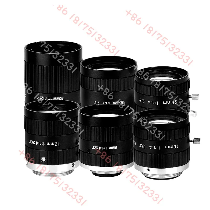 

5MP Manual Machine Vision Lens 8mm 12mm 16mm 25mm 35mm 50mm Fixed Focal F2.0 2/3 C Mount Lens