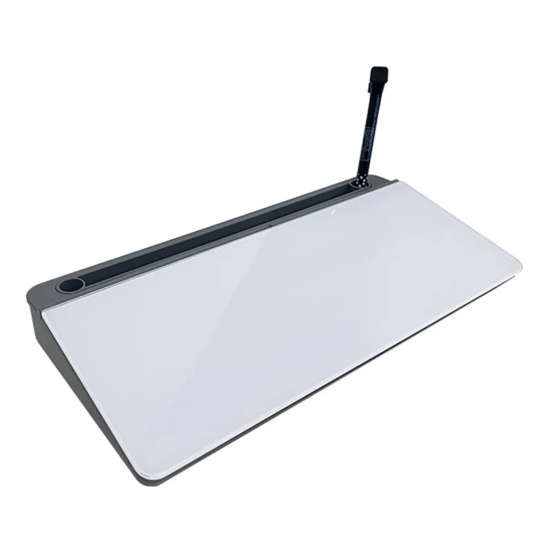 glass-desk-whiteboard-with-storage-plastic-memo-keyboard-stand-tempered-household-message-board-home-office-blackboard