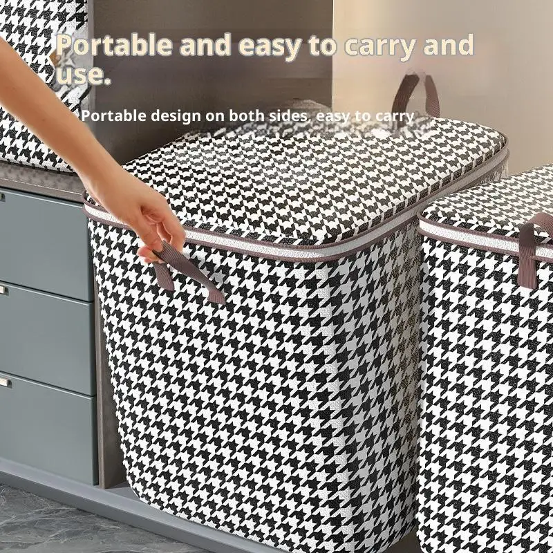 220L Big Size Clothes Storage Box With Cover Large Laundry Basket Organizer Bag For Baby Foldable