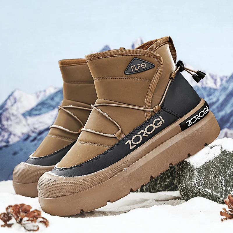 Nuevas botas de invierno antideslizantes y resistentes al desgaste para deportes y ocio suaves y cómodas para hombres, zapatillas de deporte de terciopelo para hombres, botines