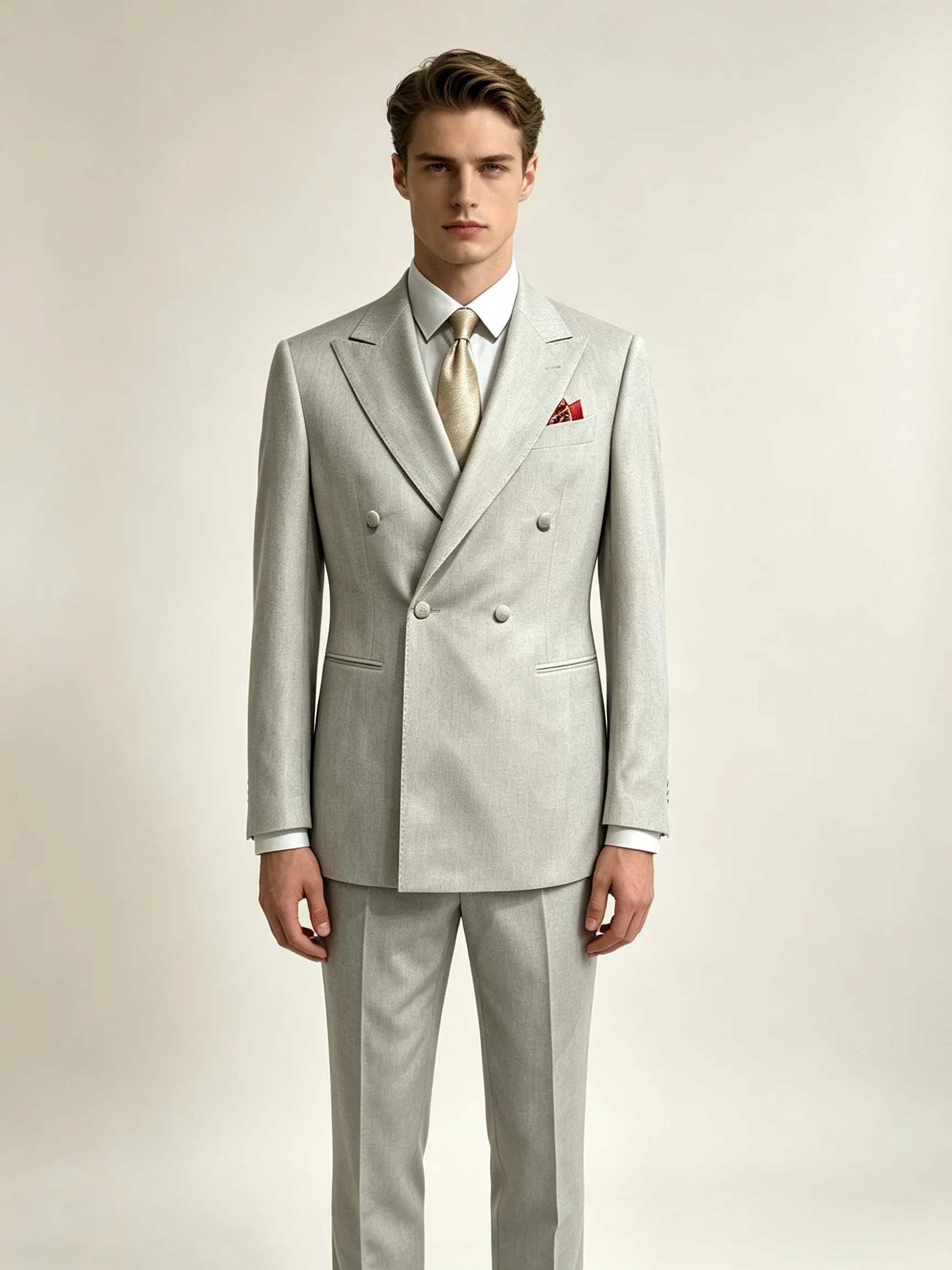 Men's Slim Fit Solid Color 2 Piece Suit Set Trendy Casual Business Office Formal Suit Jacket Trousers Wedding Party