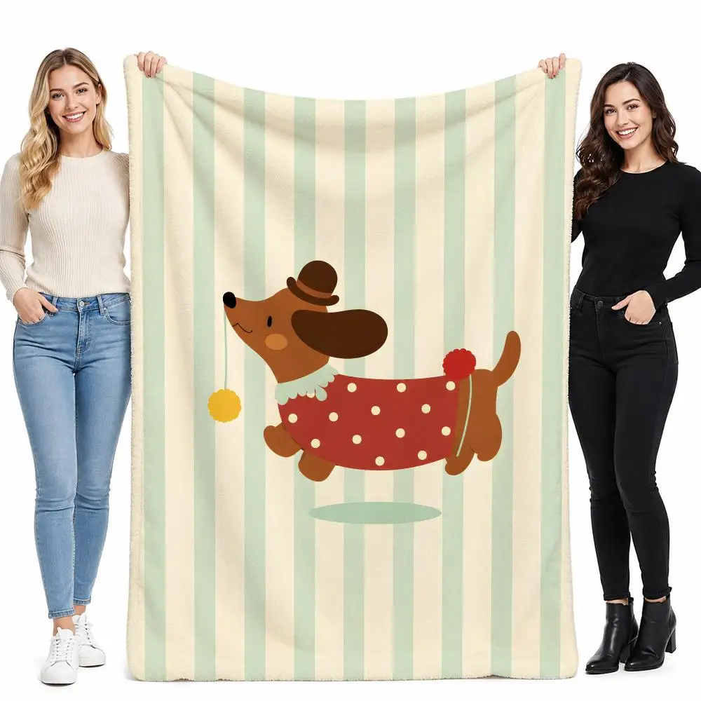 Dachshund sausage dog Throw Perfect for Sofa Bed Office Travel Home Decor Art Lover Gift