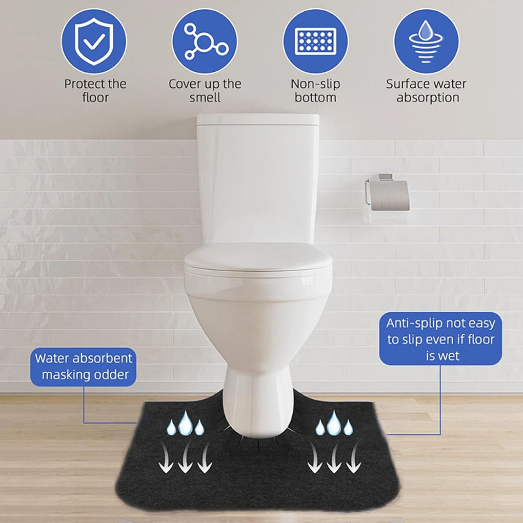 6pieces Non-Slip Training Mat Toilet Mat Reusable Soft Rounded Toilet Rug Protector