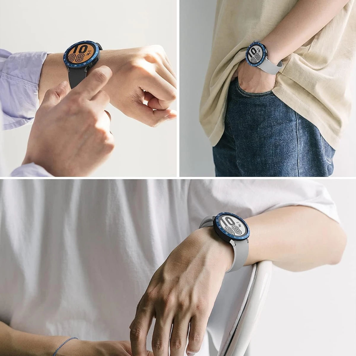 Metal Bezel for Samsung Galaxy Wacth Ultra 7 40 44mm Smartwatch Adhesive Bumper Time Ring Case Decorate Galaxy Watch Accessories