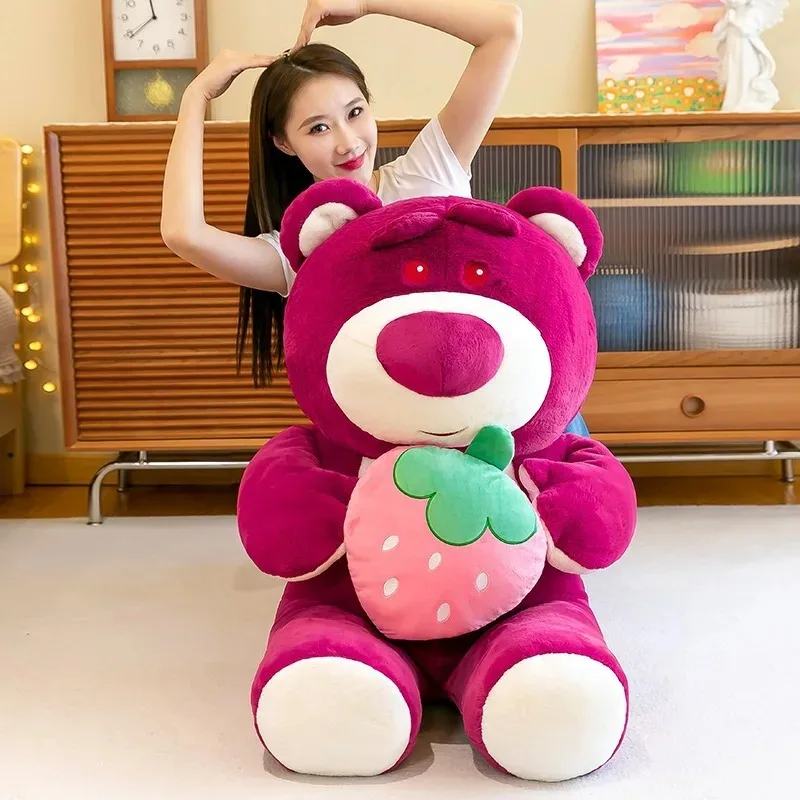 -Disney Niedlicher Umarmung Erdbeerbär Plüschtier Cartoon Anime Erdbeerbär Plüschpuppe Schlafkissen Geschenk zum Geburtstag einer Freundin